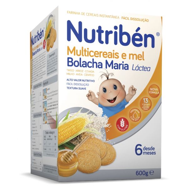 Nutribén Multicereais Mel e Bolacha Maria 600g