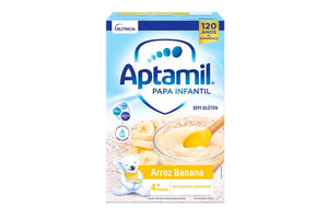 Milupa Aptamil Papa Infantil sem Glúten Arroz e Banana 4M+ 225g - My Cosmetics