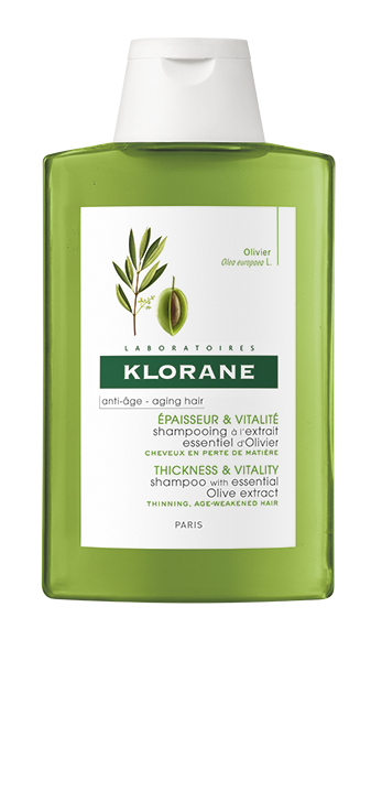 Klorane Capilar Champô Essência de Oliveira para cabelos com perda de densidade regenera o cabelo enfraquecido. Redensifica em profundidade. O cabelo recupera suavidade textura, densidade e vitalidade