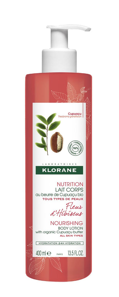 Klorane Leite de Corpo Flor de Hibiscus contém uma textura cheia de leveza, para a hidratação de qualquer tipo de pele durante 24 horas.