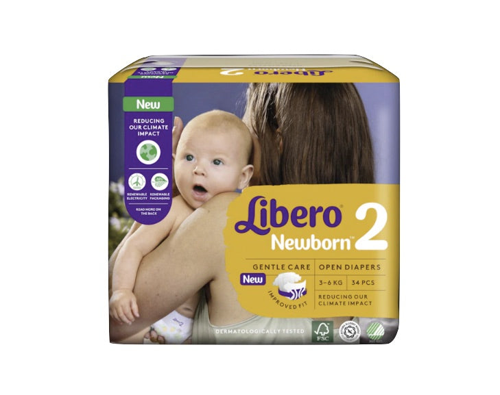 Libero Baby Soft Newborn Tamanho 2 3-6Kg - PACK 6x34unid